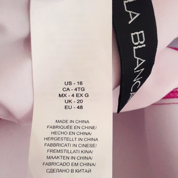 La Blanca Island Goddess pink tankini swimsuit top size 16 - Picture 3 of 4